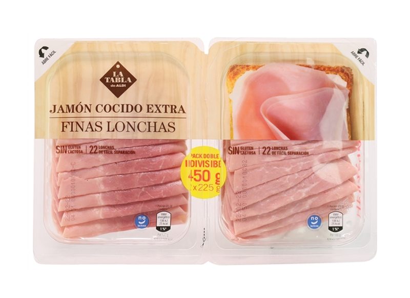 LA TABLA DE ALDI FINAS LONCHAS JAMÓN COCIDO EXTRA-PACK 2, EL SÉPTIMO MEJOR PARA LA OCU