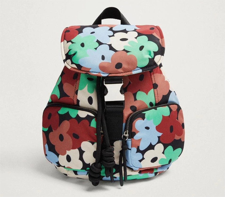 mochila parfois estampado flores