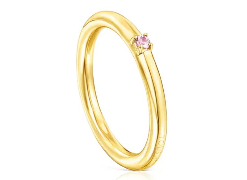 ANILLO DE PLATA VERMEIL Y ZAFIRO ROSA RING MIX