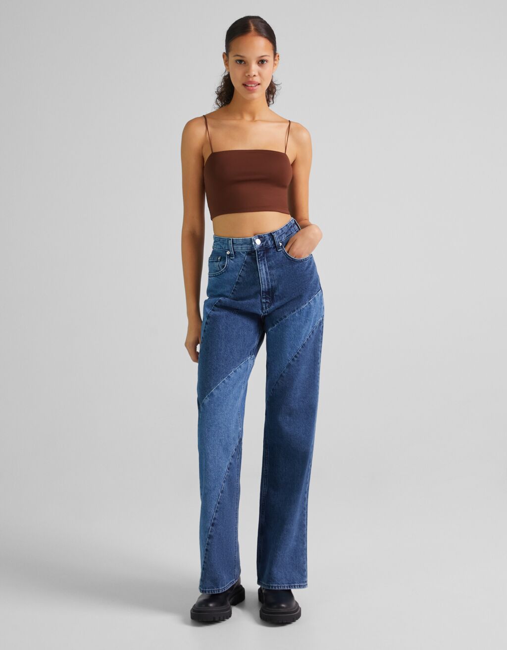top cropped tirantes bershka