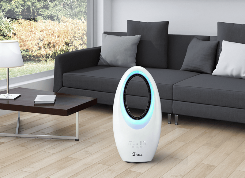 VENTILADOR DE DISEÑO CON LUZ RGB