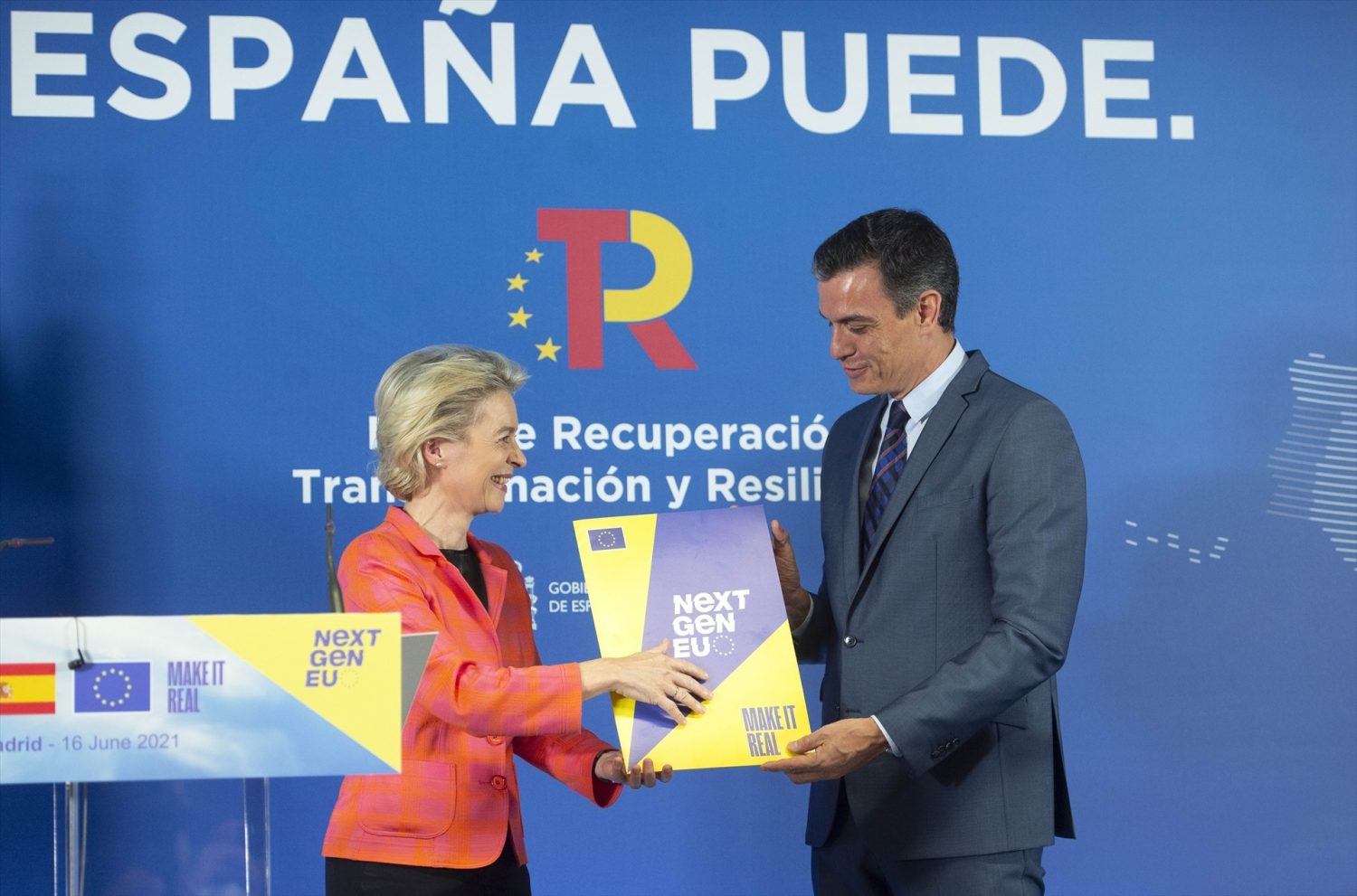 Úrsula Von Der Leyen, presidenta de la Comisión Europea y Pedro Sánchez, presidente del Gobierno Fondos Europeos
