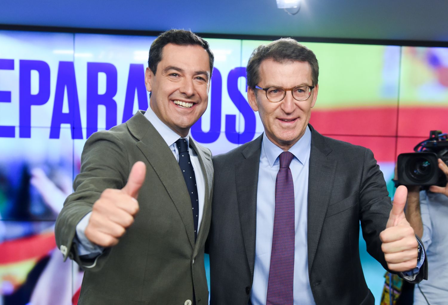 Juan Manuel Moreno Bonilla Feijóo y el líder del PP andaluz Juanma Moreno