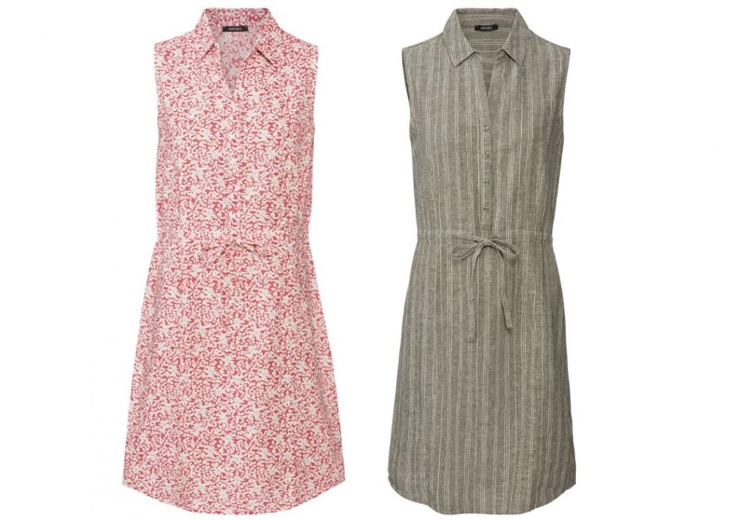 Vestido de lino sin mangas con cuello Lidl