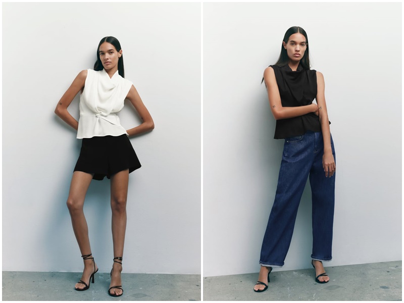 Blusa con nudo delantero