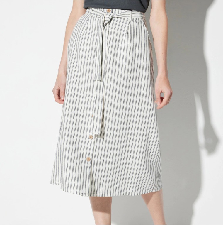 falda midi con botones cinturon easy wear