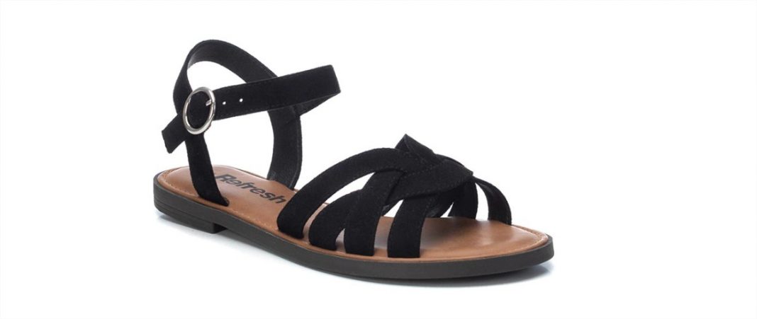 sandalias negro hebilla refresh