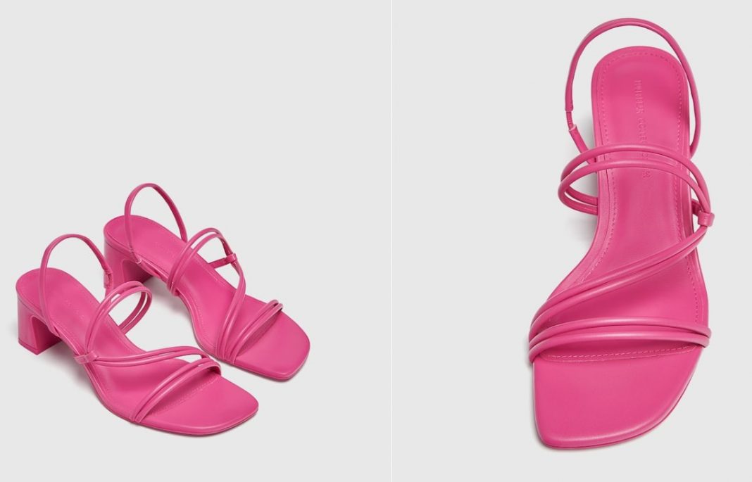 Sandalia con tacón y tiras