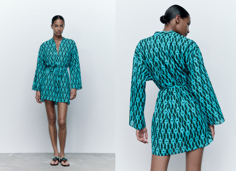 VESTIDO CORTO ESTAMPADO DE ZARA