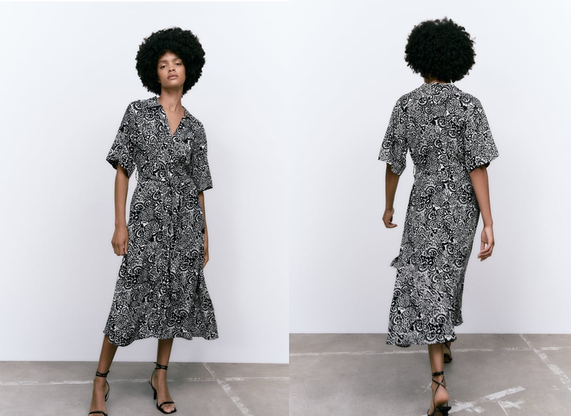 VESTIDO CAMISERO ESTAMPADO DE ZARA