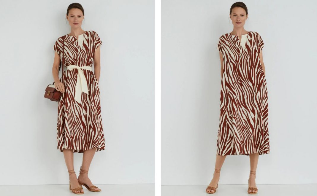 vestido tunica estampado