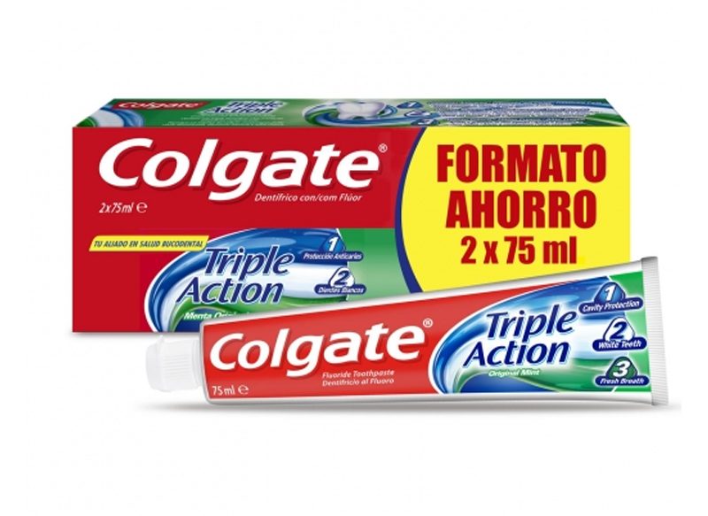 DENTÍFRICO ANTICARIES TRIPLE ACTION COLGATE, EN EL 3X2 DE CARREFOUR