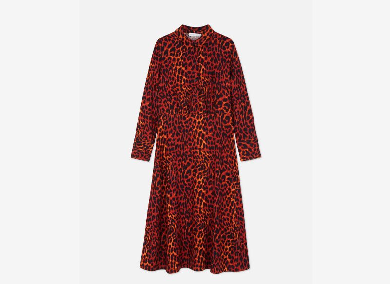 VESTIDO CAMISERO MIDI CON ESTAMPADO