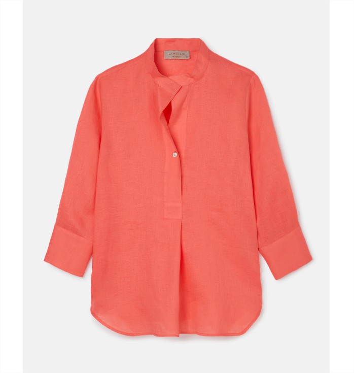 Blusa de mujer cuello mao manga francesa el corte inglés