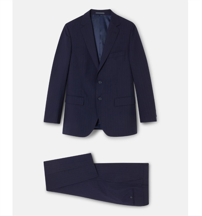 Traje de hombre classic de rayas azul