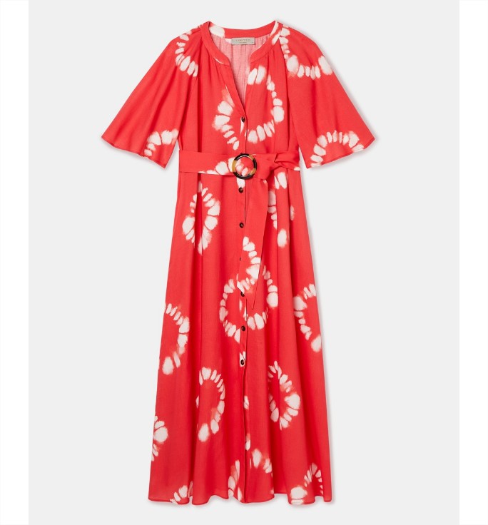 Vestido camisero con lino