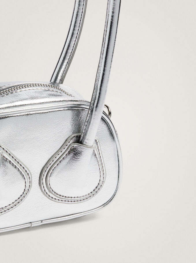 bolso mini plateado