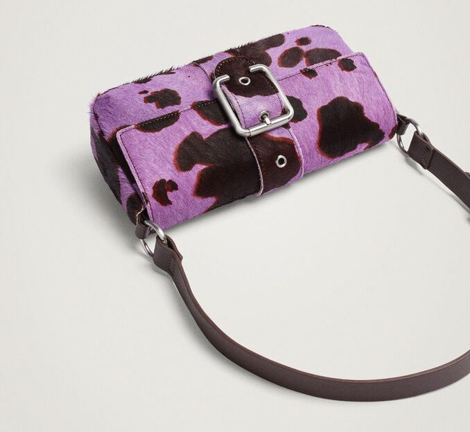 bolso piel lila