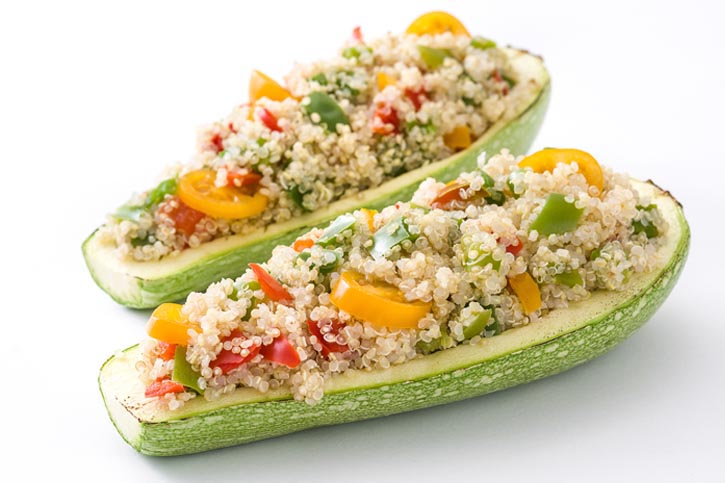 calabacin relleno de quinoa preparado con thermomix