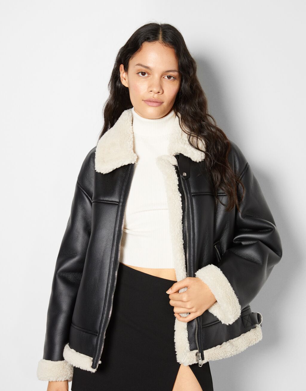cazadora doble faz bershka