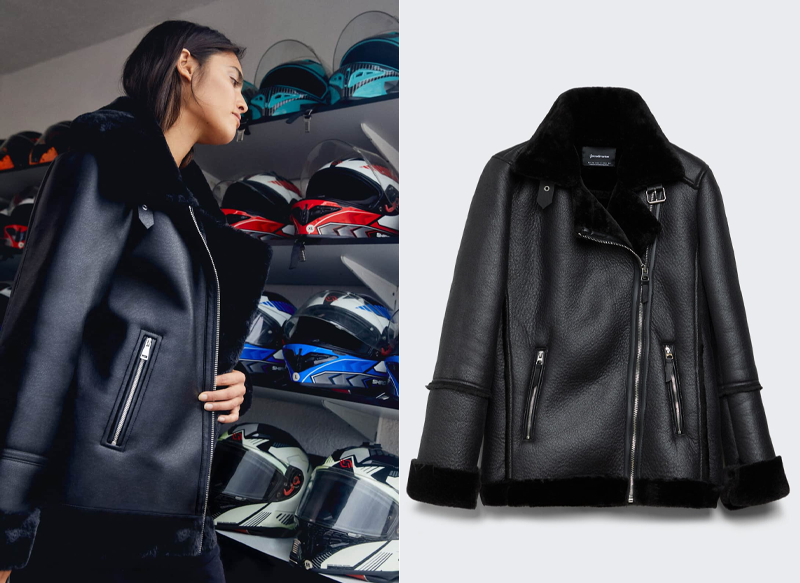 CAZADORA BIKER DOBLE FAZ DE STRADIVARIUS