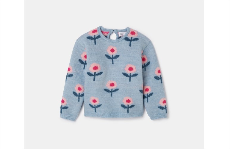 Jersey de bebé niña tricot jacquard flores El Corte Inglés