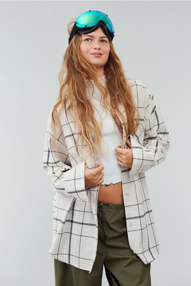 camisa franela h&m