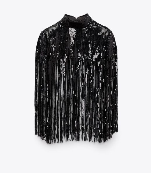 capa flecos lentejuelas zara