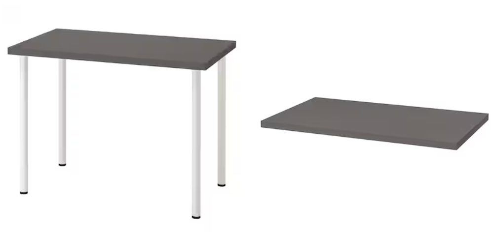 escritorio gris blanco ikea