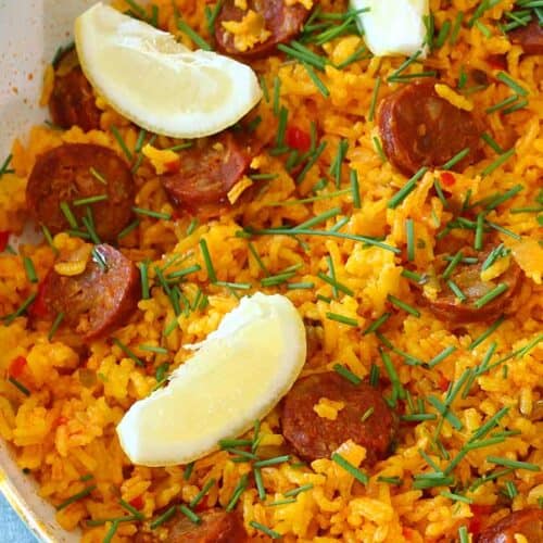paella con chorizo