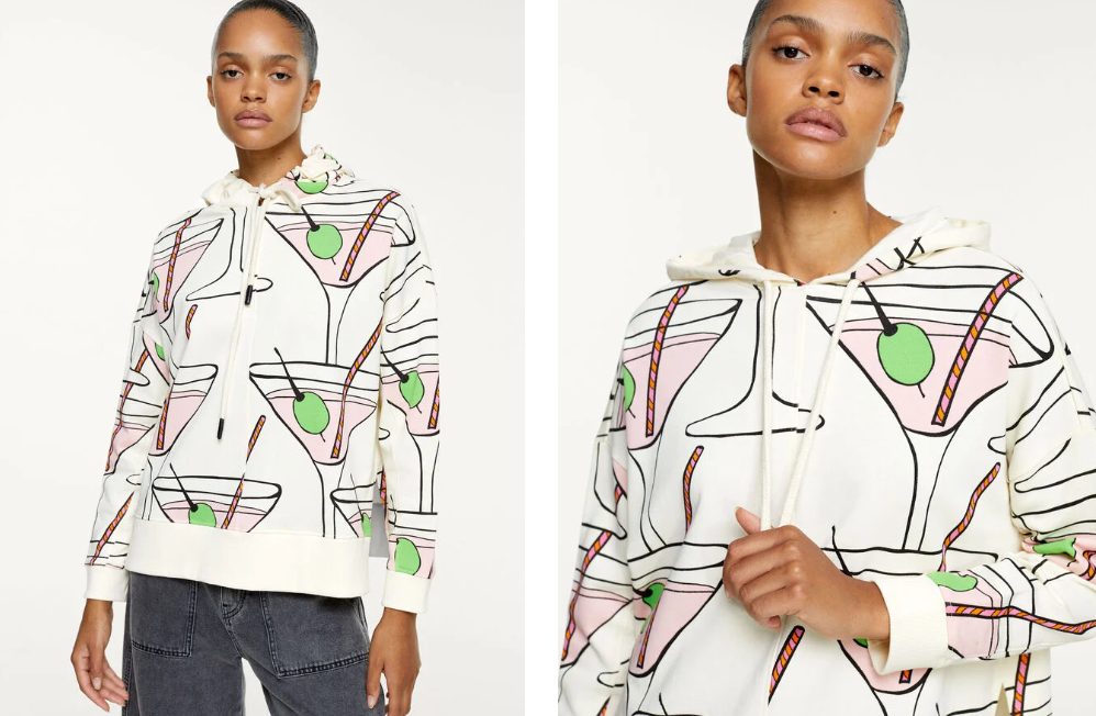 sudadera estampado copas parfois