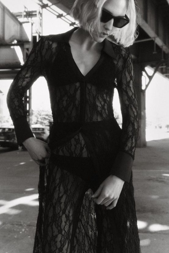 vestido camisero encaje