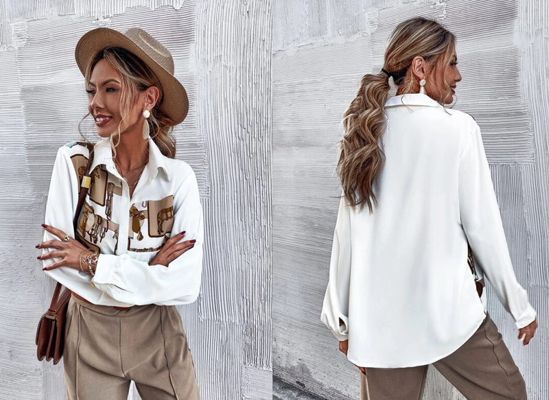 CAMISA CON ESTAMPADO DE SHEIN