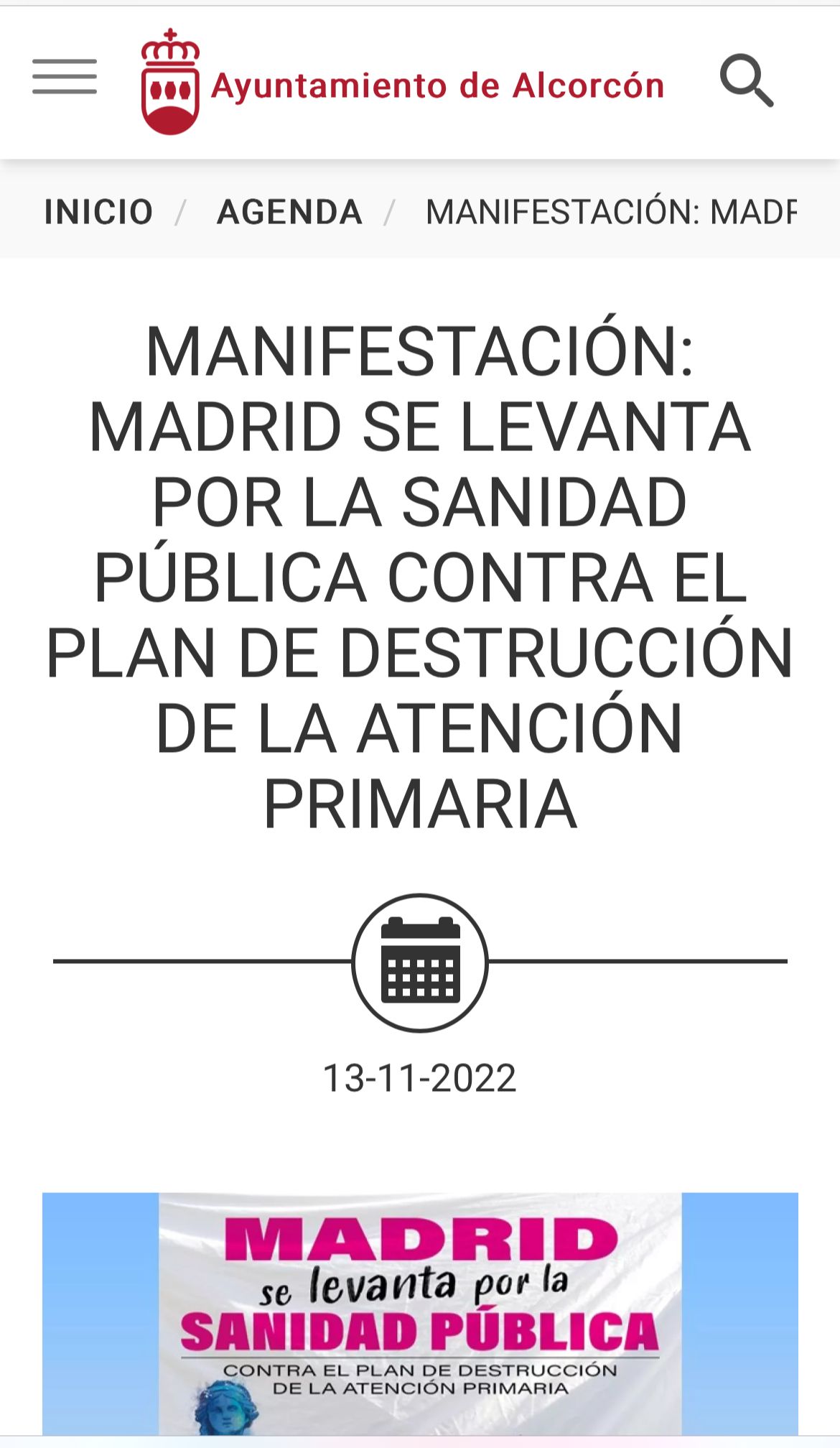 Alcorcón publicita en la web municipal las manifestaciones contra Isabel Díaz Ayuso 1 Moncloa WhatsApp Image 2022 11 17 at 7.43.45 PM Moncloa