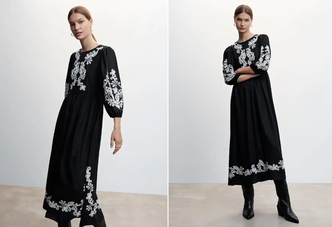 vestido etnico mango