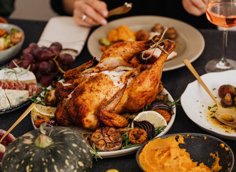 PIEL DORADA DEL PAVO DE NAVIDAD