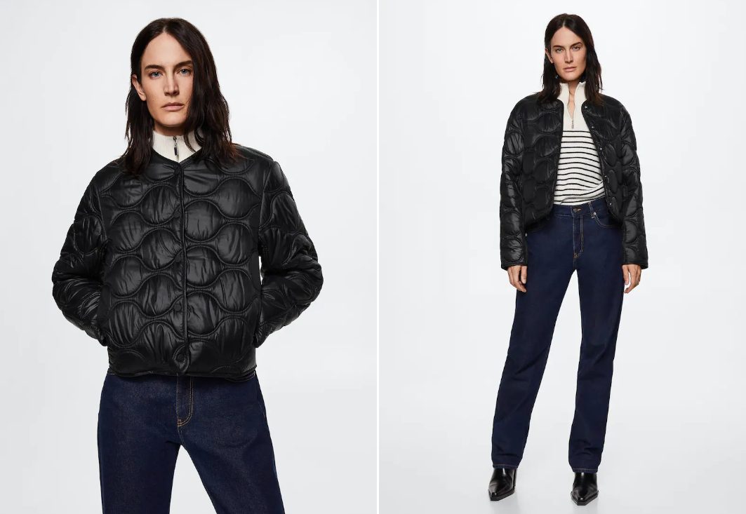 anorak negro de los abrigos de mango mas buscados