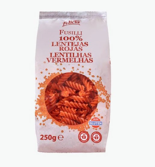 fusilli de lentejas