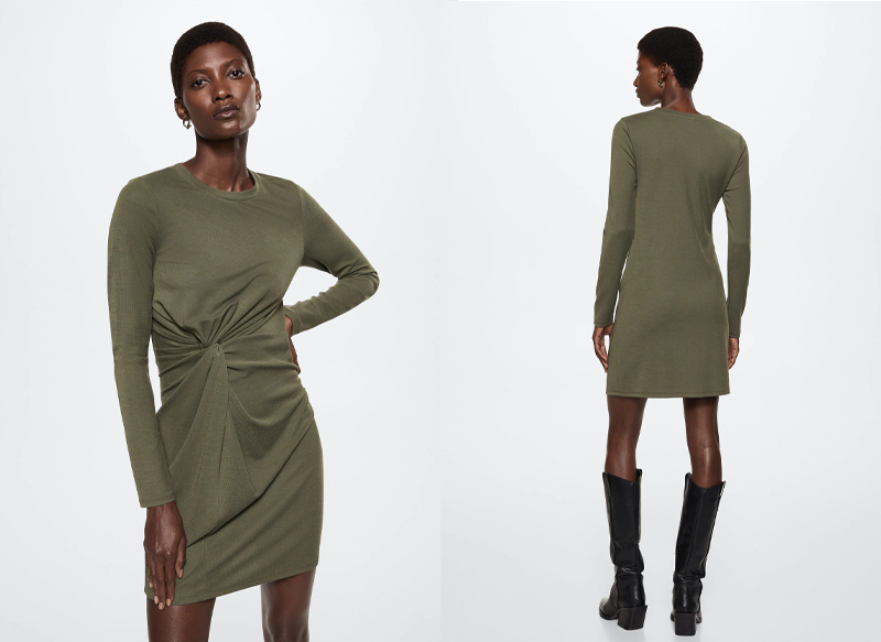 VESTIDO CANALÉ NUDO DE MANGO