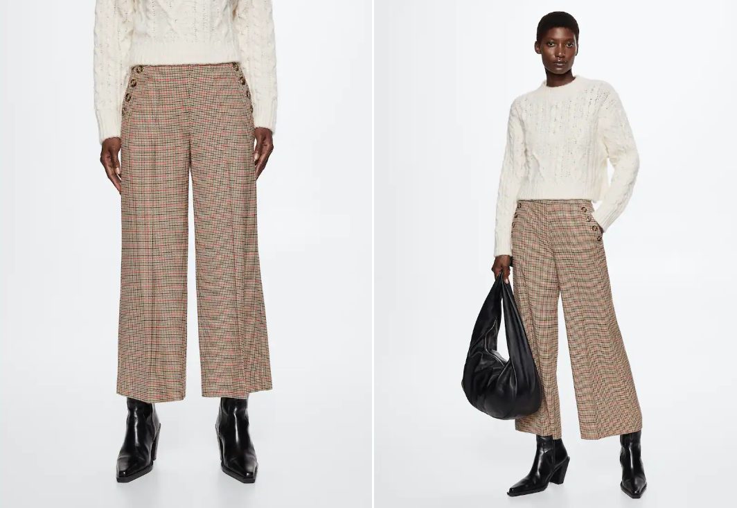 culotte botones pantalones de mango de marca