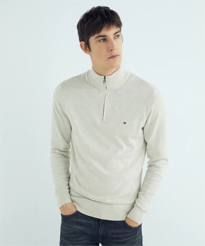 jersey liso cuello alto tommy hilfiger