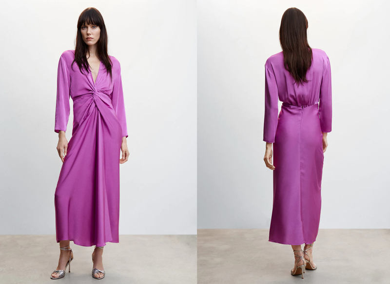 VESTIDO SATINADO NUDO