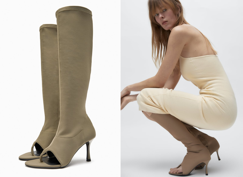 BOTA ABIERTA NEOPRENO TACÓN ZARA