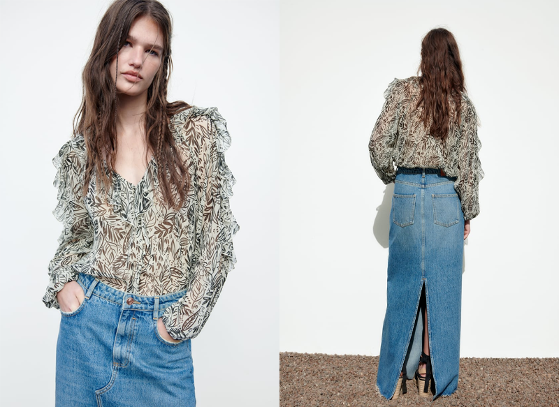 BLUSA ESTAMPADA VOLANTES