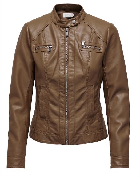 Cazadora biker de mujer de polipiel el corte ingles