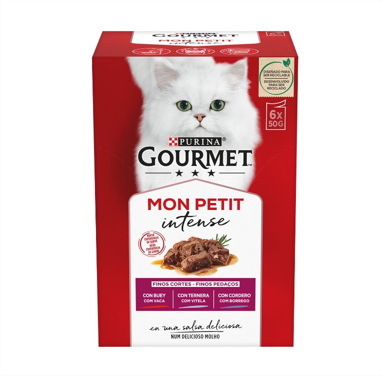 Mon Petit comida húmeda para gatos selección de carnes 6 sobres 50 g el corte ingles