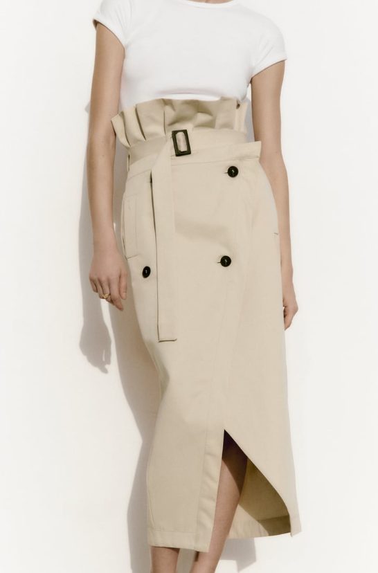 falda gabardina paperbag