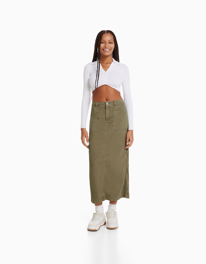 falda midi carpenter algodon