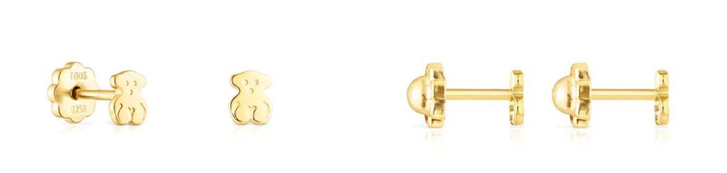 pendientes oro motivo oso