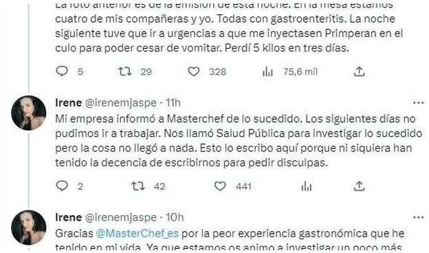 El mayor lío de 'MasterChef' en su historia: 44 personas intoxicadas por su menú en València 1 Moncloa mensajes MasterChef